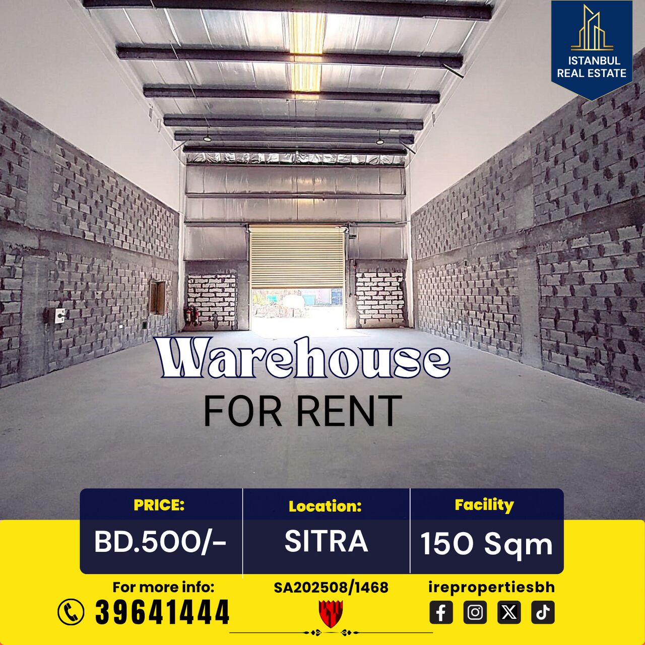 Sitra, Warehouses, BHD 500,  150 Sq. Meter,  Warehouse For Rent In Sitra ( 150 Sqm ) BD.500/-