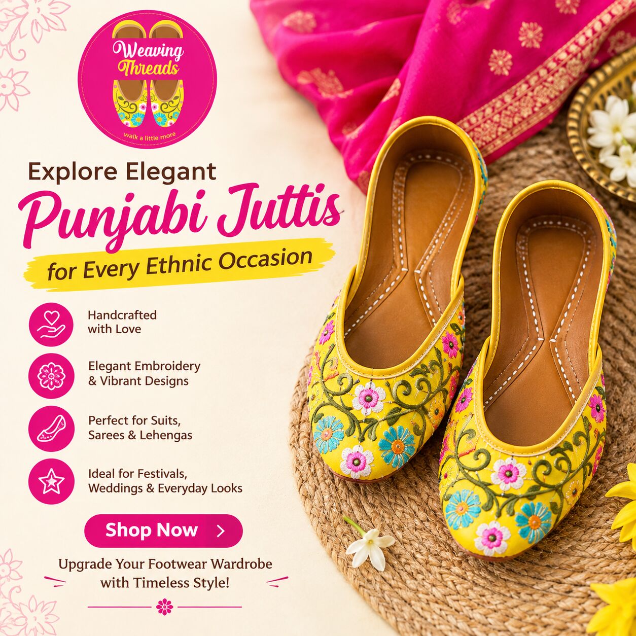 New Delhi, Clothing & Accessories, INR 1750,  Explore Elegant Punjabi Juttis For Every Ethnic Occasion