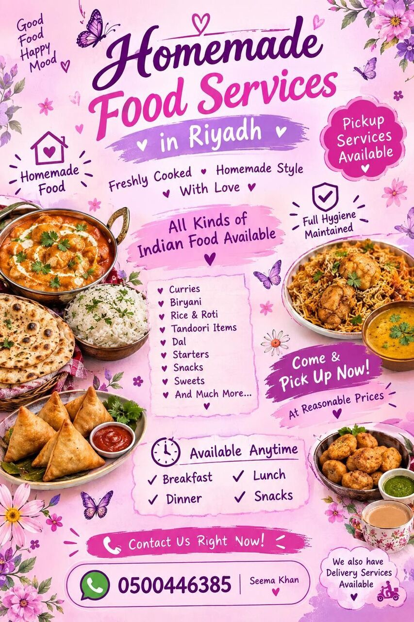 Riyadh, Food & Drink, Homemade Indian Food Services &ndash; Riyadh