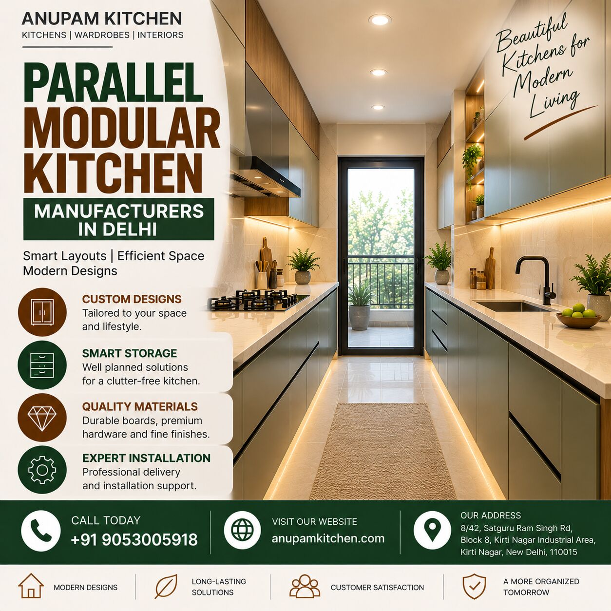 New Delhi, Construction, Parallel Modular Kitchen Manufacturers In Delhi | Anupam Kitchen