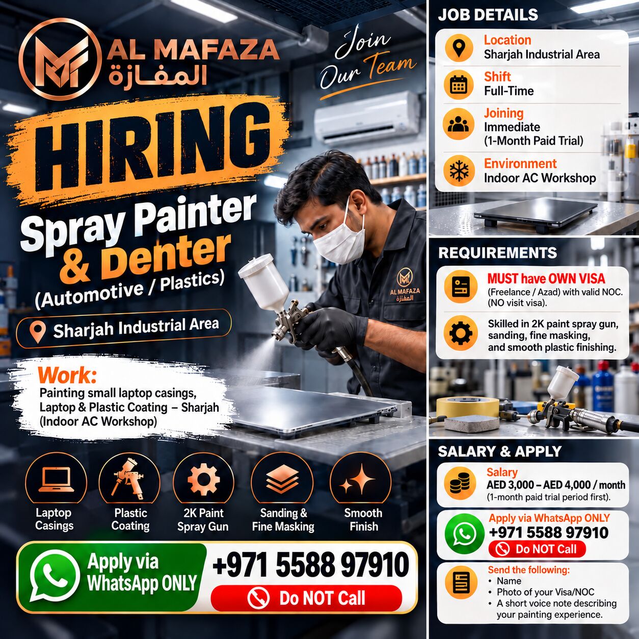 Dubai, Jobs, Spray Painter & Denter (Automotive / Plastics)