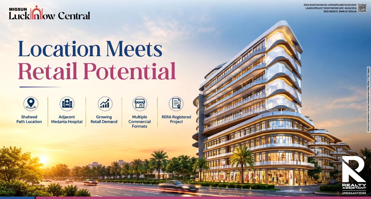 Lucknow, Shops, Commercial Shops At Migsun Lucknow Central &ndash; Prime Retail Investment Opportunity