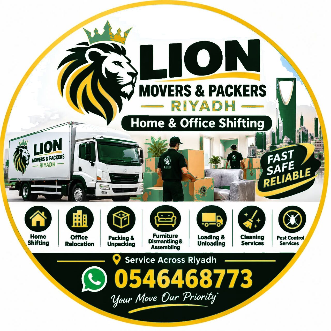 Riyadh, Household, 🦁 LION MOVERS & PACKERS – RIYADH 🚛  🏠 Home & Office Shifting