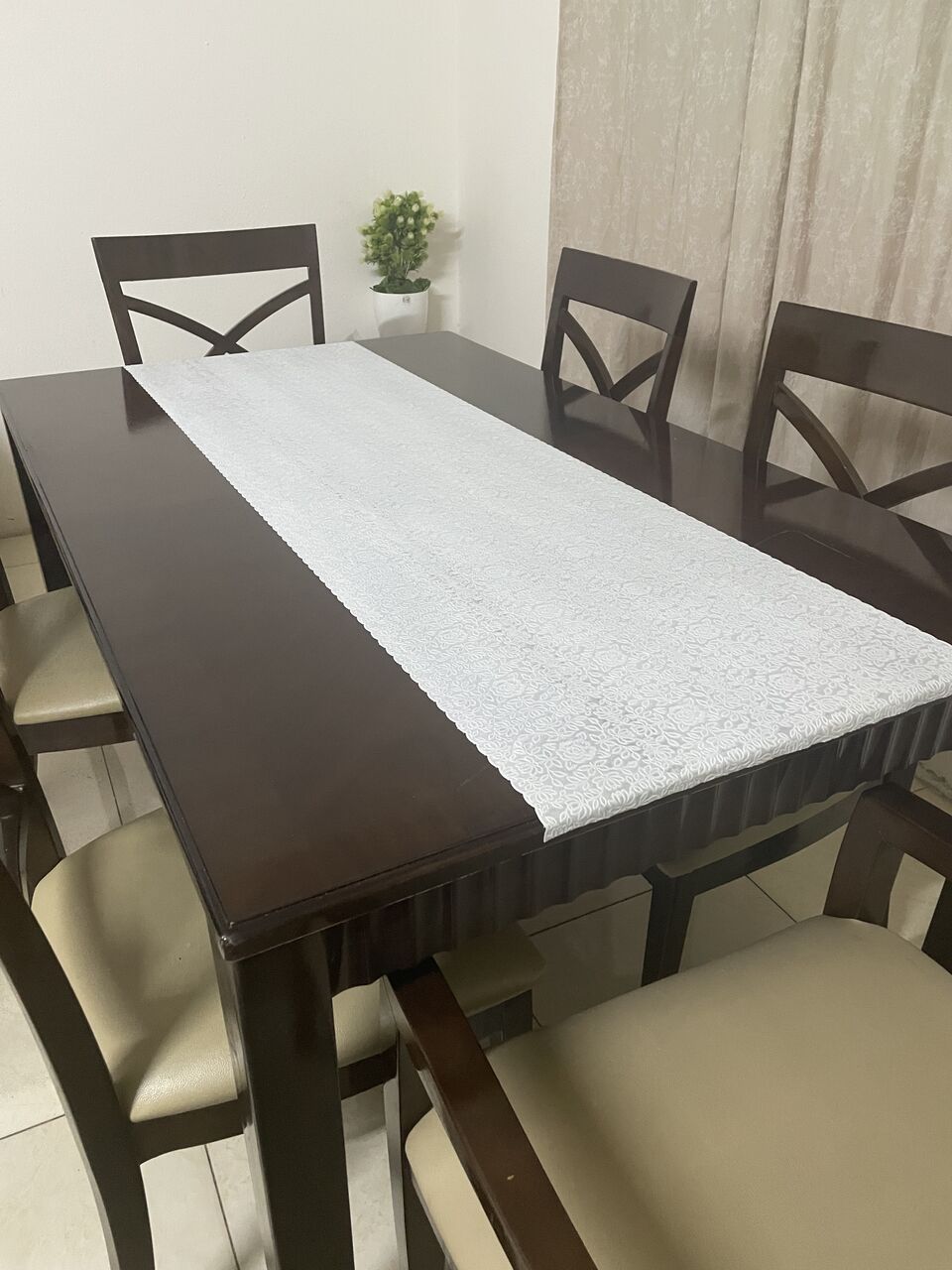 Riyadh, Appliances, SAR 800,  Dining Table - Solid Wood Dark Brown With 6 Chairs