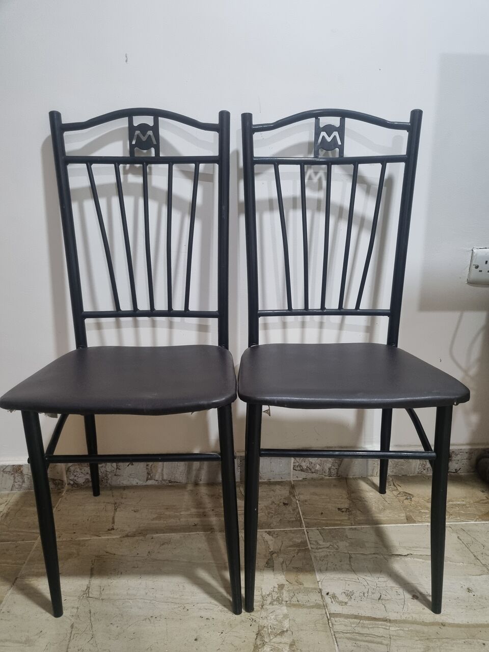 Al Thuqbah, Furniture, SAR 100,  Chairs: Pair Of Strong Metal Dining Chairs For Sale &ndash; Al Khobar
