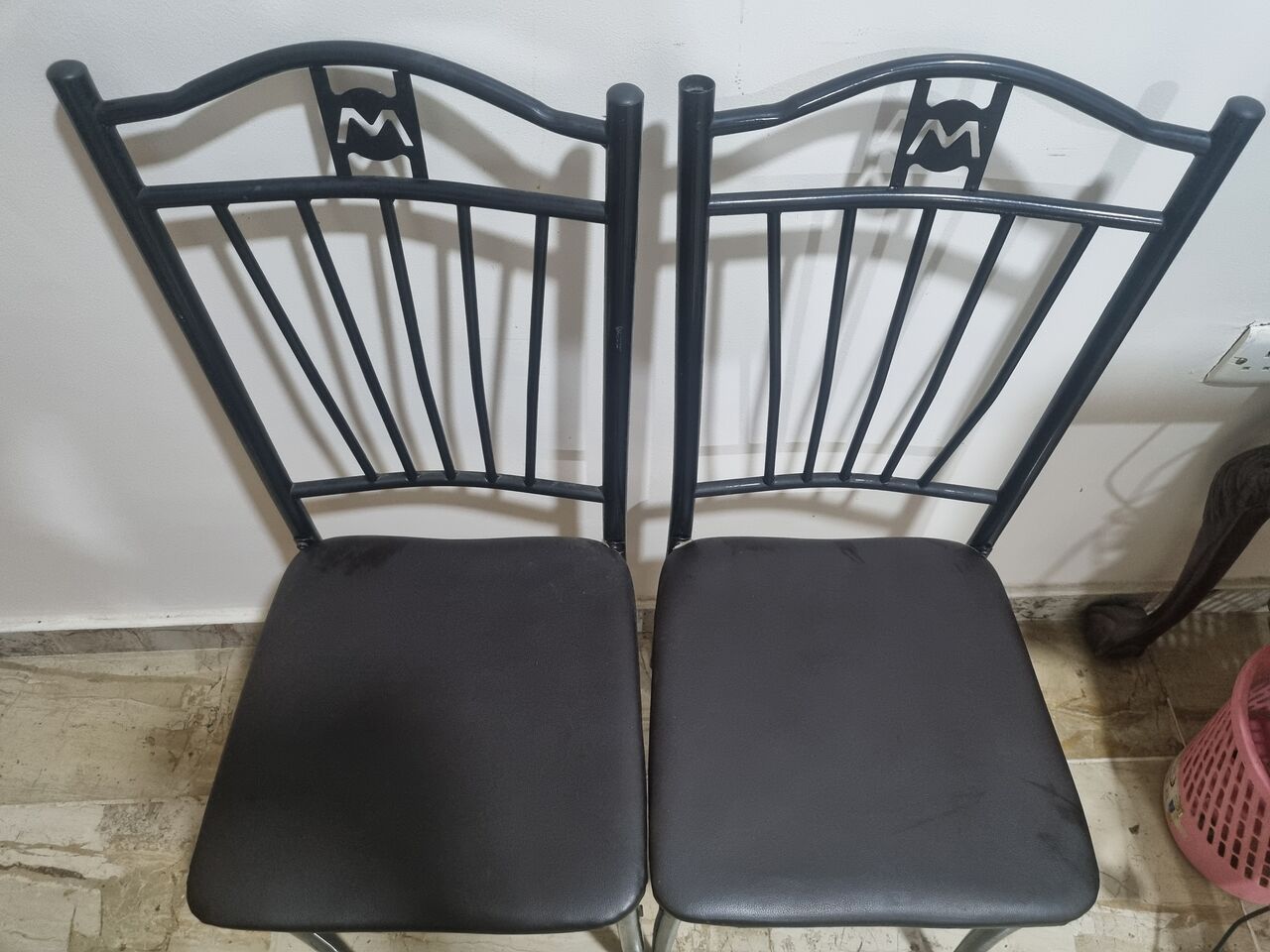 Al Thuqbah, Furniture, SAR 100,  Chairs: Pair Of Strong Metal Dining Chairs For Sale &ndash; Al Khobar