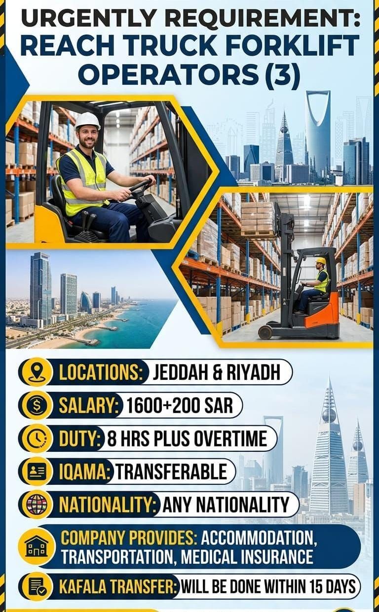 Riyadh, Jobs, Forklift Operator