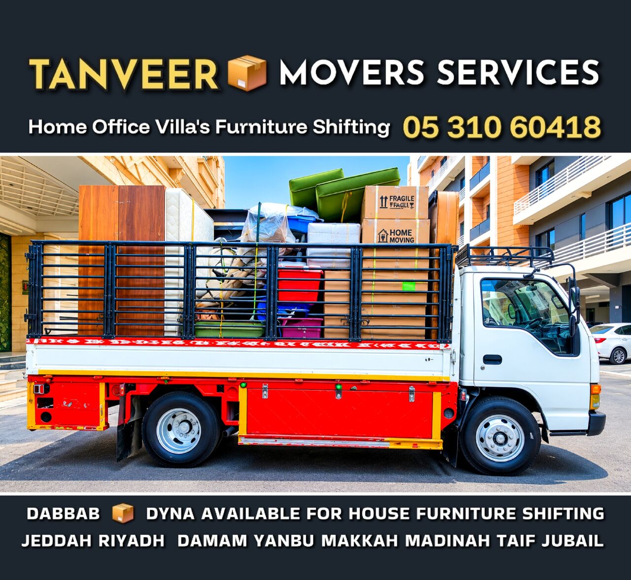 Al Aziziyah, Relocation, TANVEER MOVERS PACKERS HOME FURNITURE SHIFTING JEDDAH RIYADH YANBU DAMAM.....
