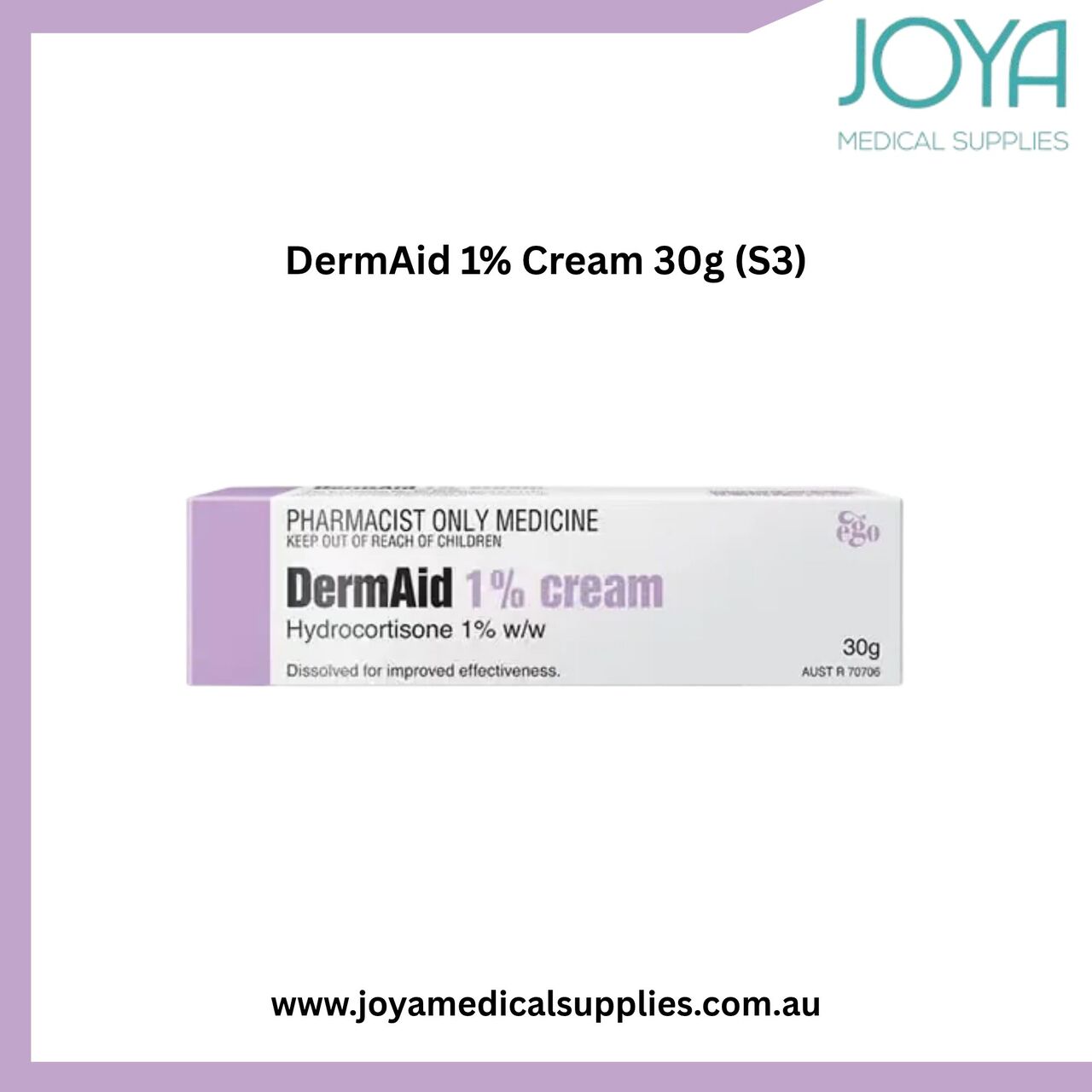 Sydney, Health & Beauty Items, Buy DermAid 1% Cream 30g (S3) - Joya Medical Supplies