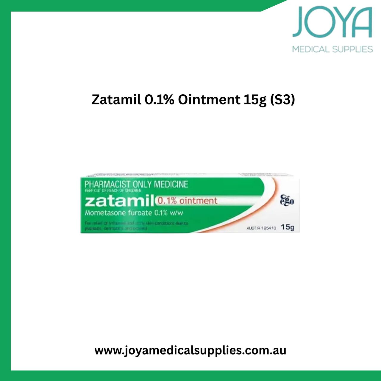 Sydney, Health & Beauty Items, Buy Zatamil 0.1% Ointment 15g (S3) - Joya Medical Supplies