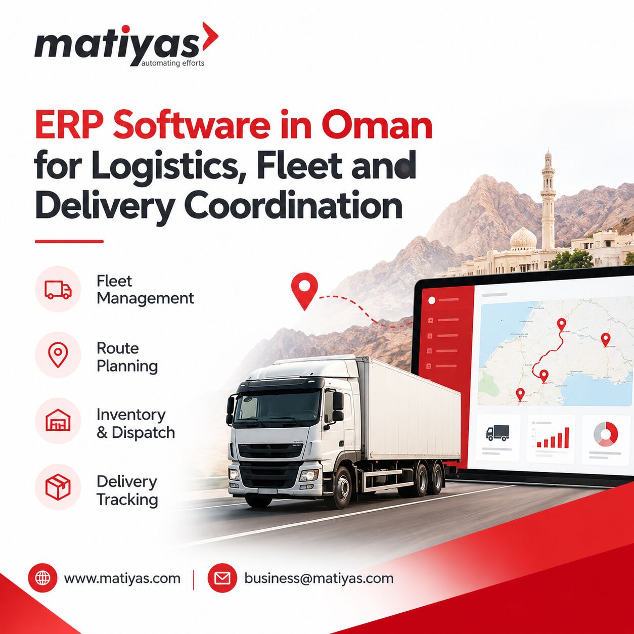 Muscat, Software, OMR 1,  ERP Software In Oman For Logistics, Fleet And Delivery Coordination