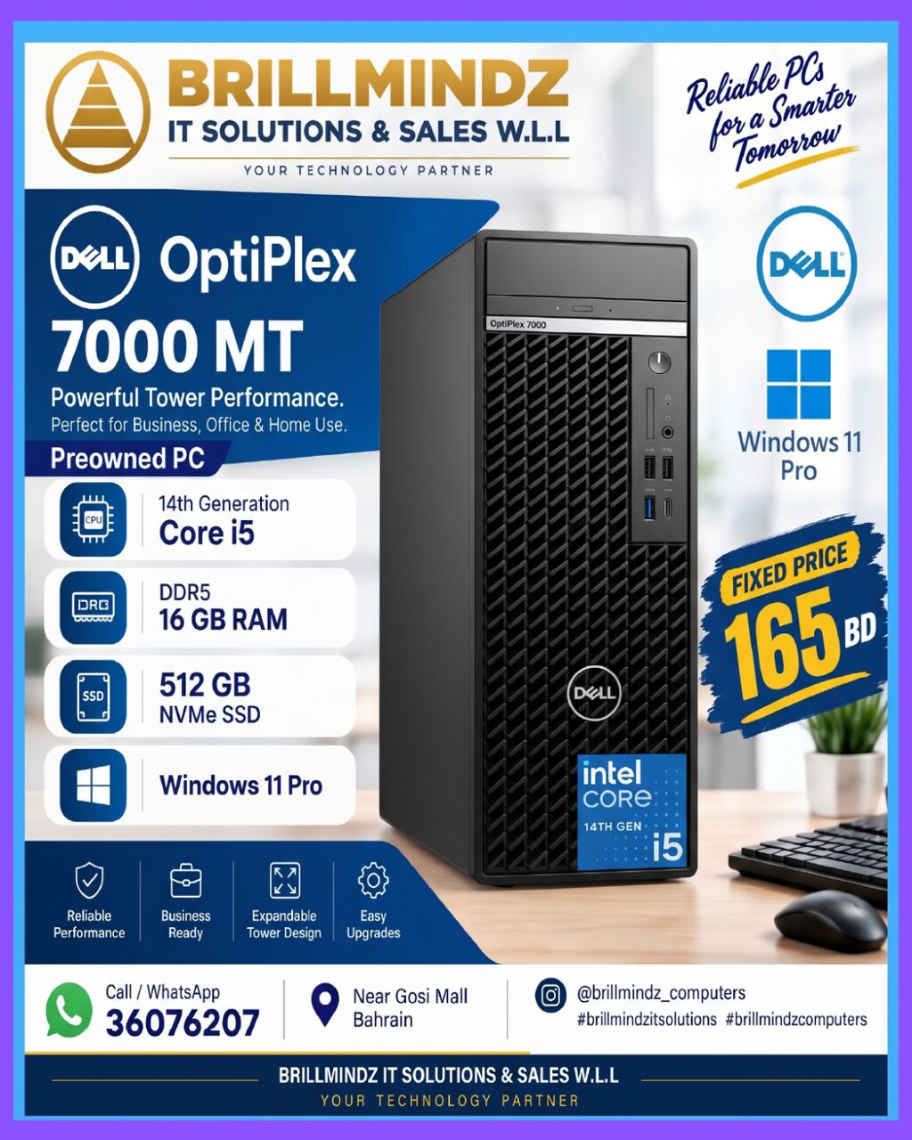 Hoora, Computers, BHD 215,  Dell Optiplex 7020 14 Th Generation Desktop 215 BD