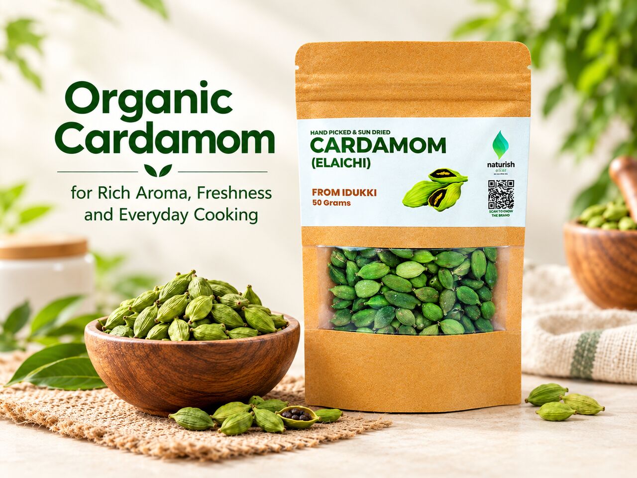 Mumbai, Food, INR 195,  Organic Cardamom For Rich Aroma, Freshness And Everyday Cooking