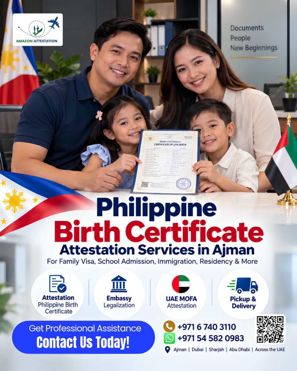 Ajman, Legal, Philippine Birth Certificate Attestation Services In Ajman, UAE