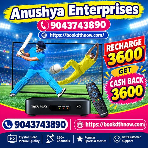 Mumbai, Electronics, INR 3600,  Tata Sky New Connection In Reddiyarpalayam, Pondicherry | Tata Sky DTH Connection | 904374