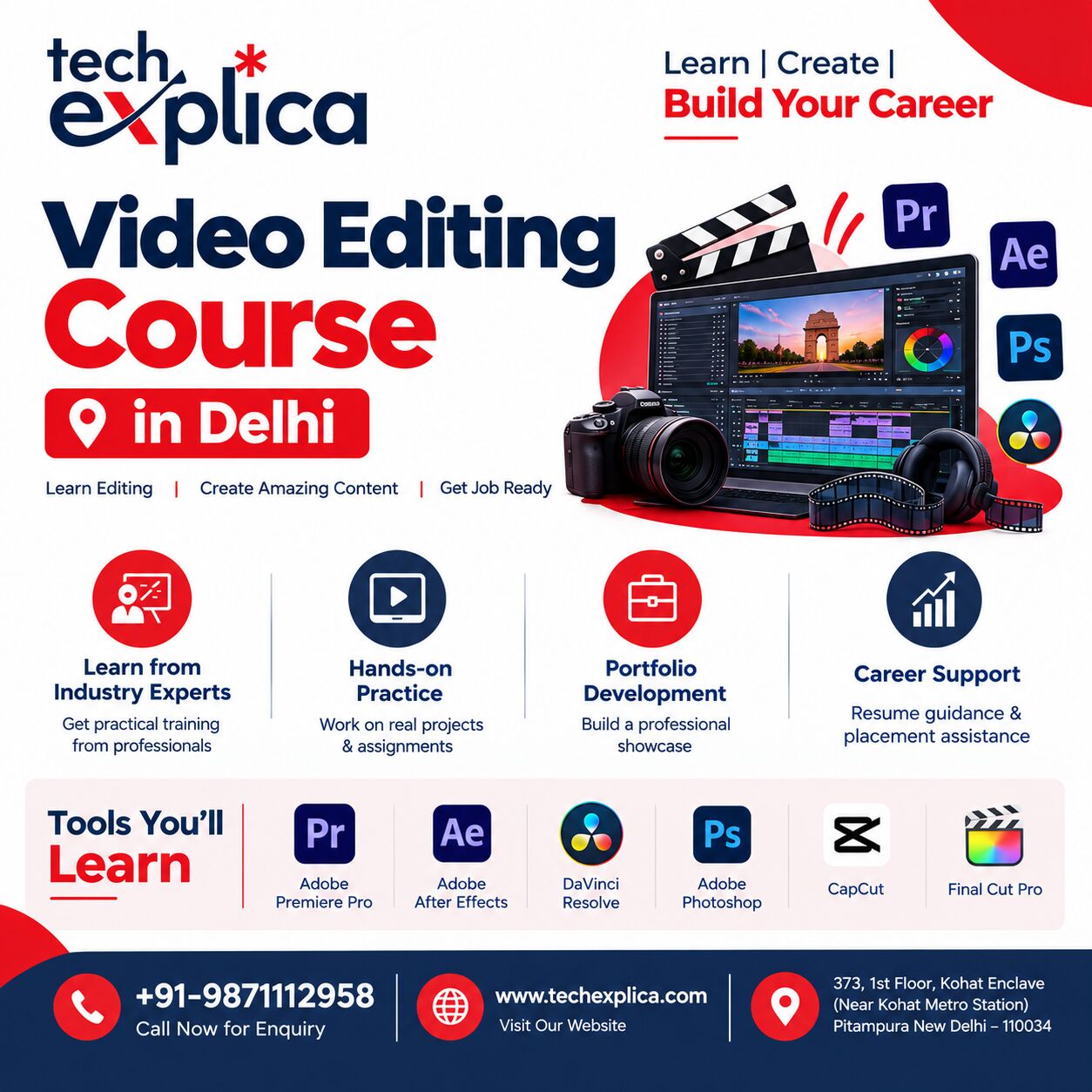 New Delhi, Lessons Offered, Video Editing Course In Delhi