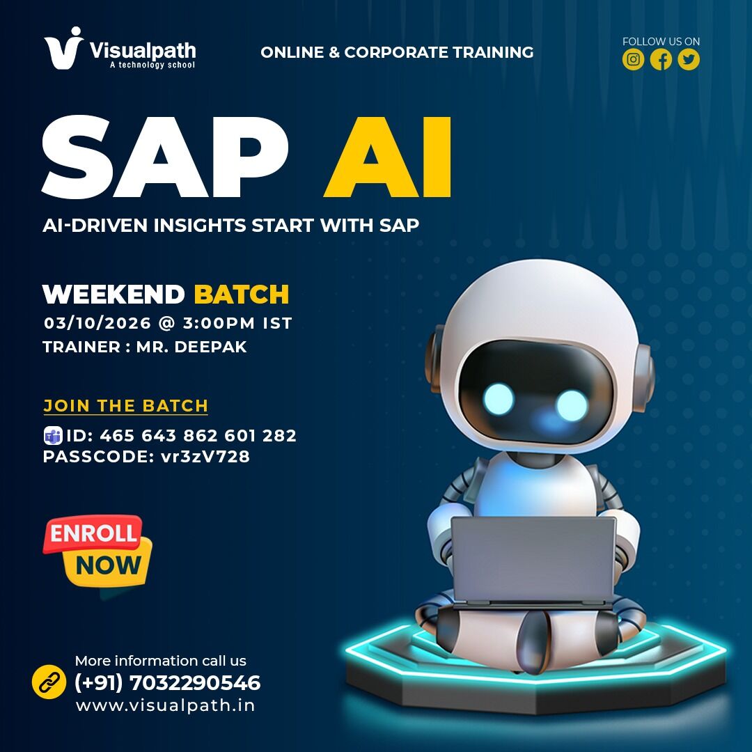 Hyderabad, Lessons Offered, Join The SAP AI Online Training Weekend Batch On Oct 3rd