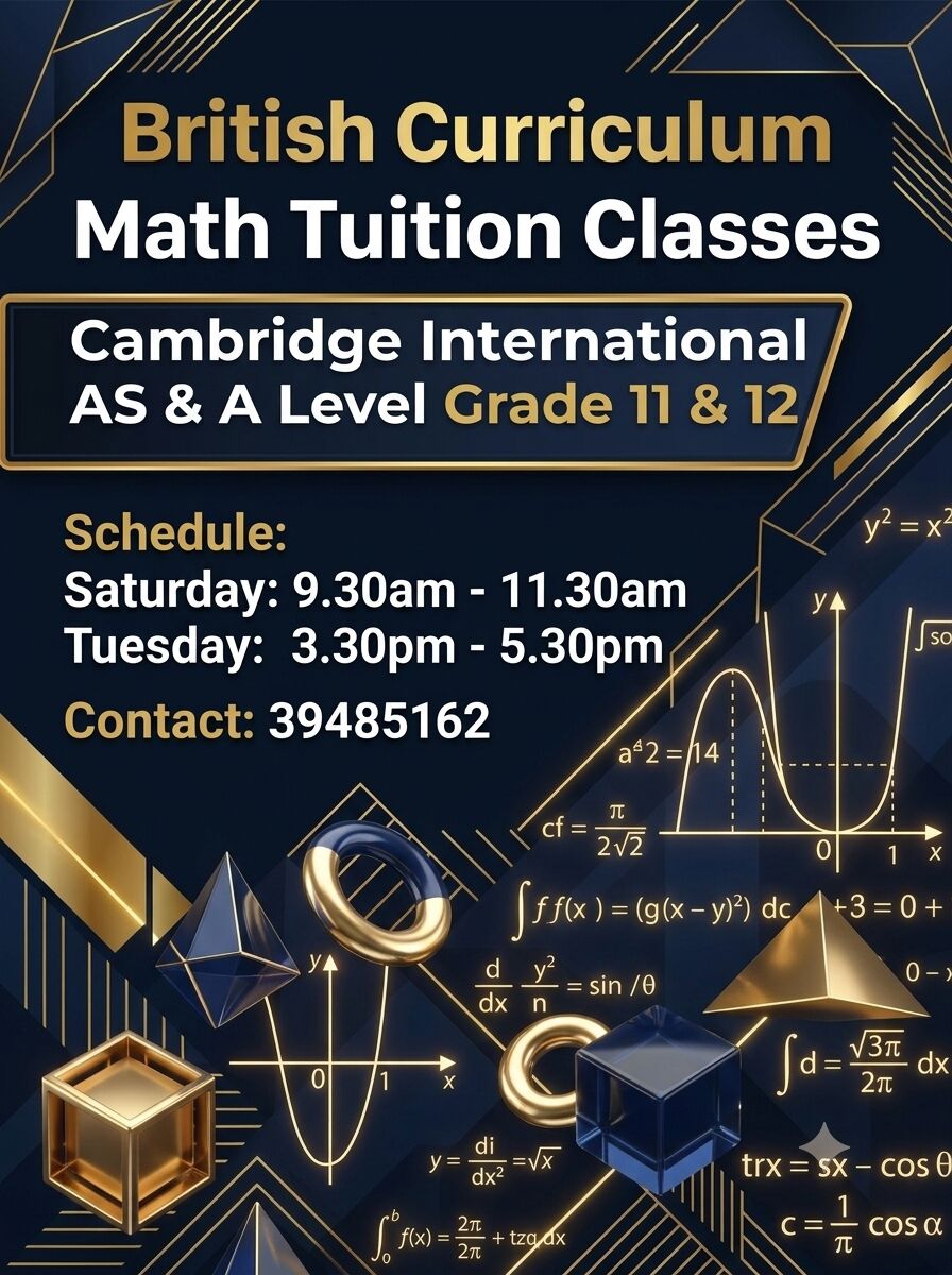 Hoora, Lessons Offered, Maths Tuition For Cambridge International Students Grade 11 And 12