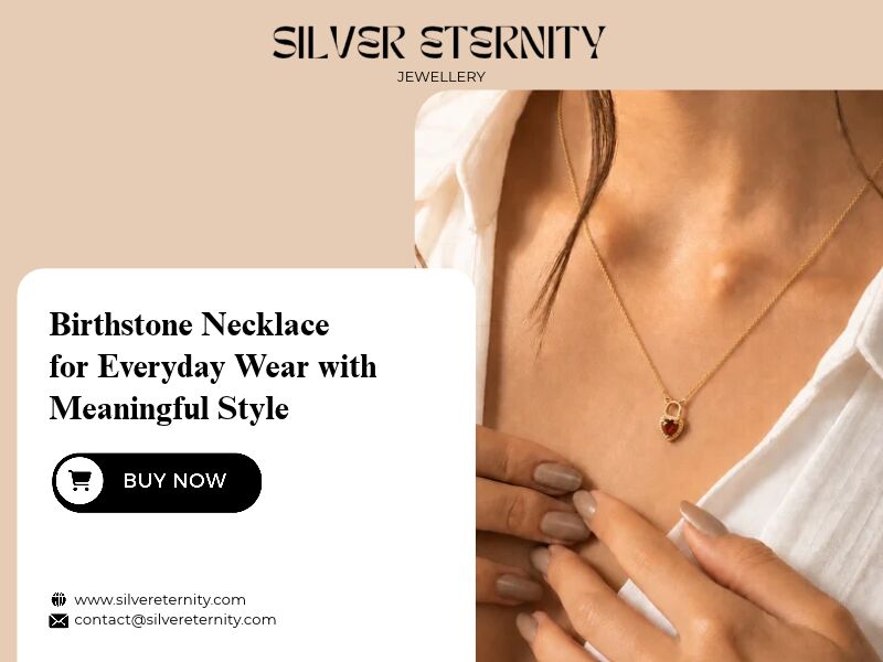 Jaipur, Jewelry, INR 4400,  Buy Now Birthstone Necklace For Everyday Wear With Meaningful Style