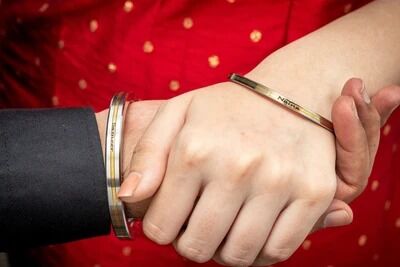 New Delhi, Clothing & Accessories, Personalized Couple Kadas &ndash; Matching Kada Set With Laser-Marked Unfading Text