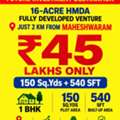 INR 22000,  183 Sq. Yard,  HMDA & RERA APPROVED PREMIUM VILLA PLOTS @MAHESHWARAM