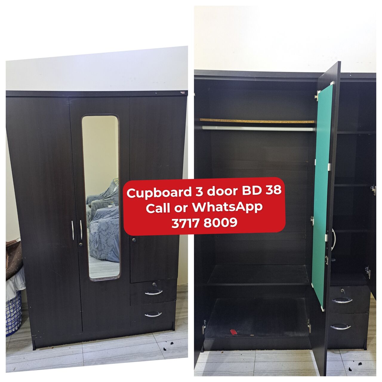 Manama, Furniture, BHD 27,  @@Cupboard 2 Door In Good Condition For Sale With Delivery