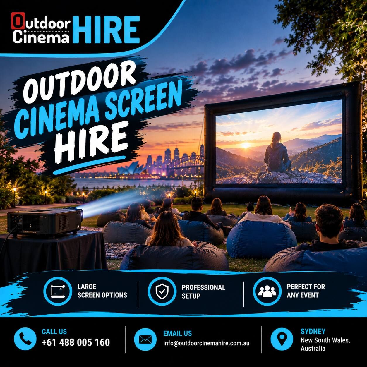 Sydney, Equipment Rental, Outdoor Cinema Screen Hire In Sydney For Events And Movie Nights