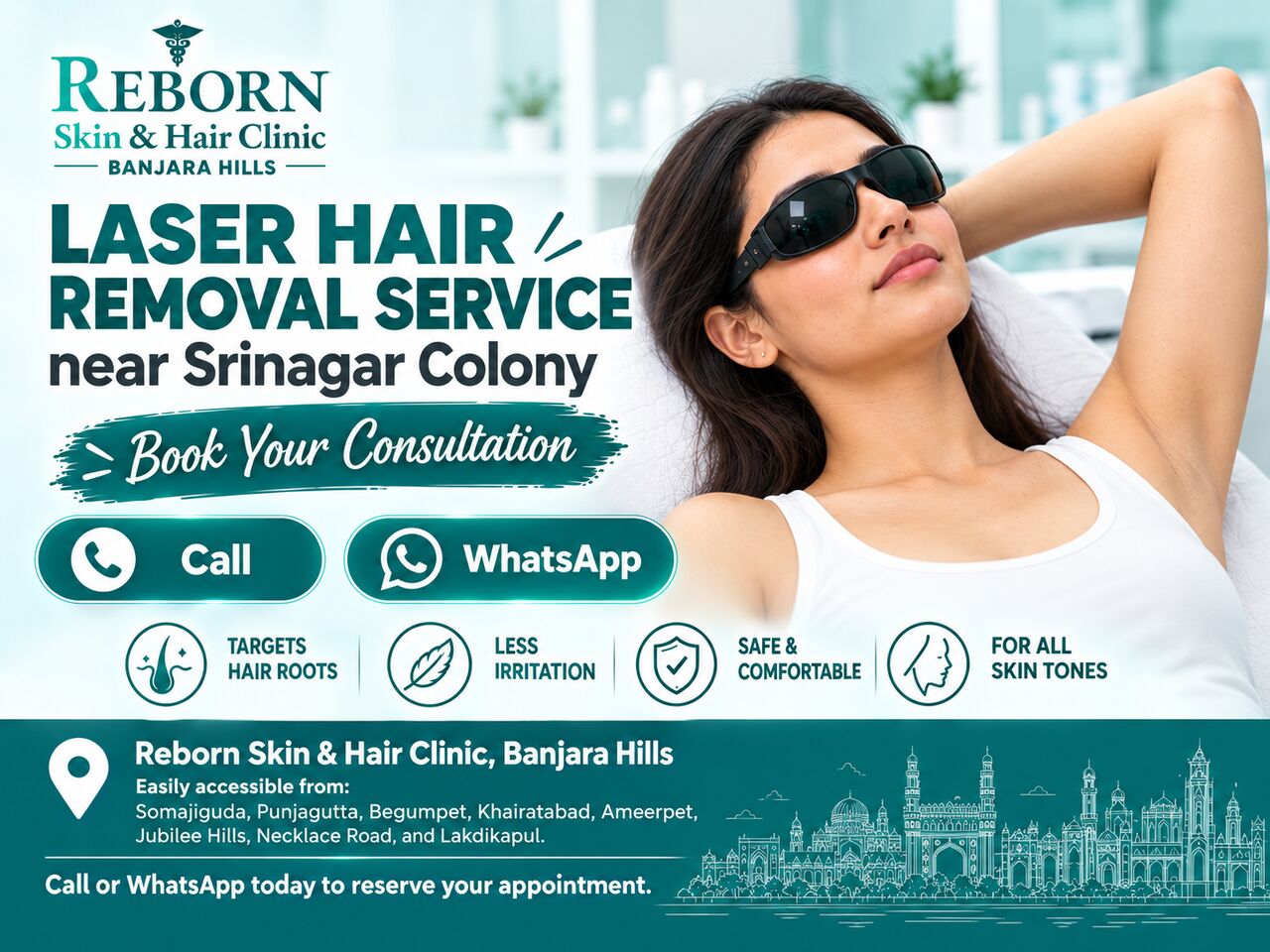 Hyderabad, Health & Beauty Items, INR 2999,  Stubble Back Already? Discover Laser Hair Reduction Near Srinagar Colony