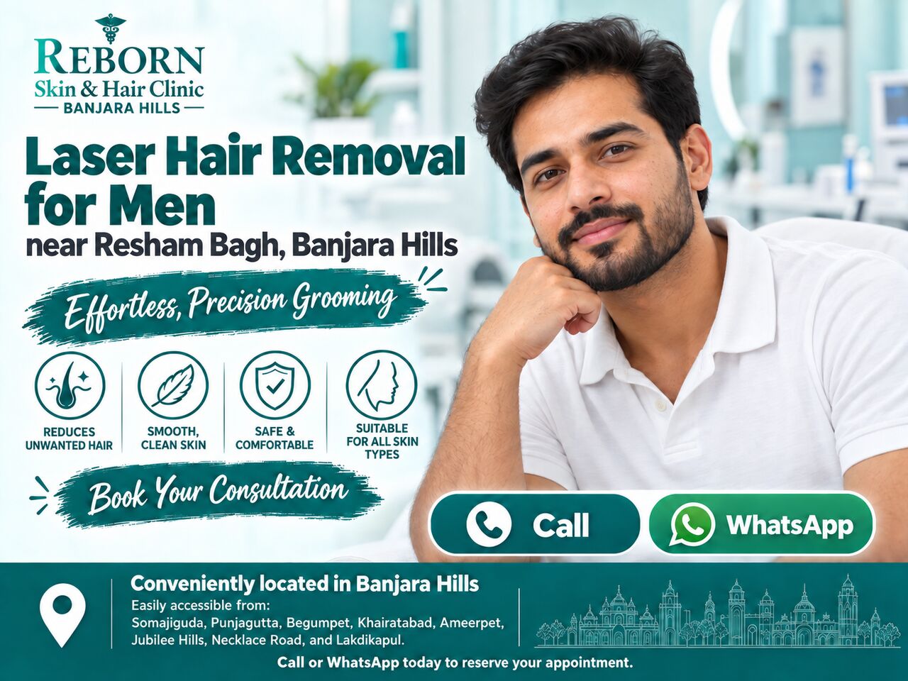 Hyderabad, Health & Beauty Items, INR 2999,  Keep The Style. Cut The Grooming Effort. | Laser Hair Removal For Men Near Resham Bagh