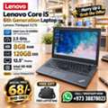 BHD 68,  Lenovo Core I5 6th Generation Laptop RAM 8GB SSD 120GB Windows Pro & Office Ready To Ues
