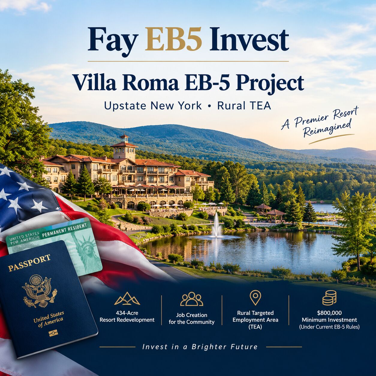 New York, Villas, Furnished,  Fay EB5 Invest &ndash; Villa Roma EB-5 Rural TEA Investment Project In New York