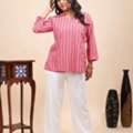 INR 476,  Is The Coral Pink Angrakha Fusion Short Top Suitable For Casual Wear?