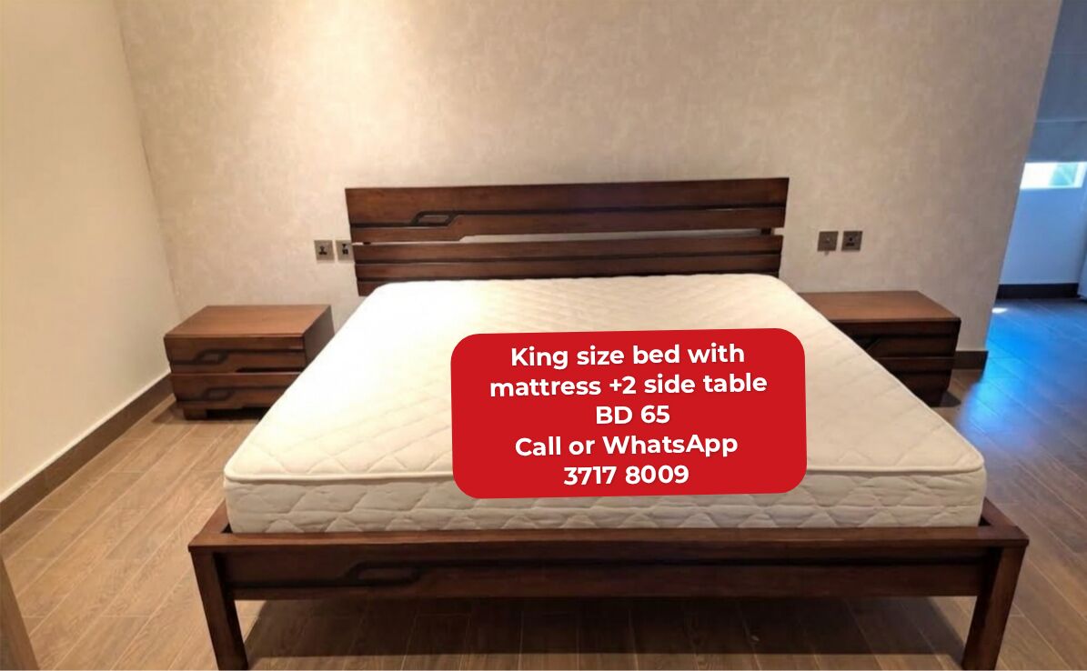 Manama, Furniture, BHD 65,  @@king Size Bed With Mattress In Good Condition For Sale With Delivery