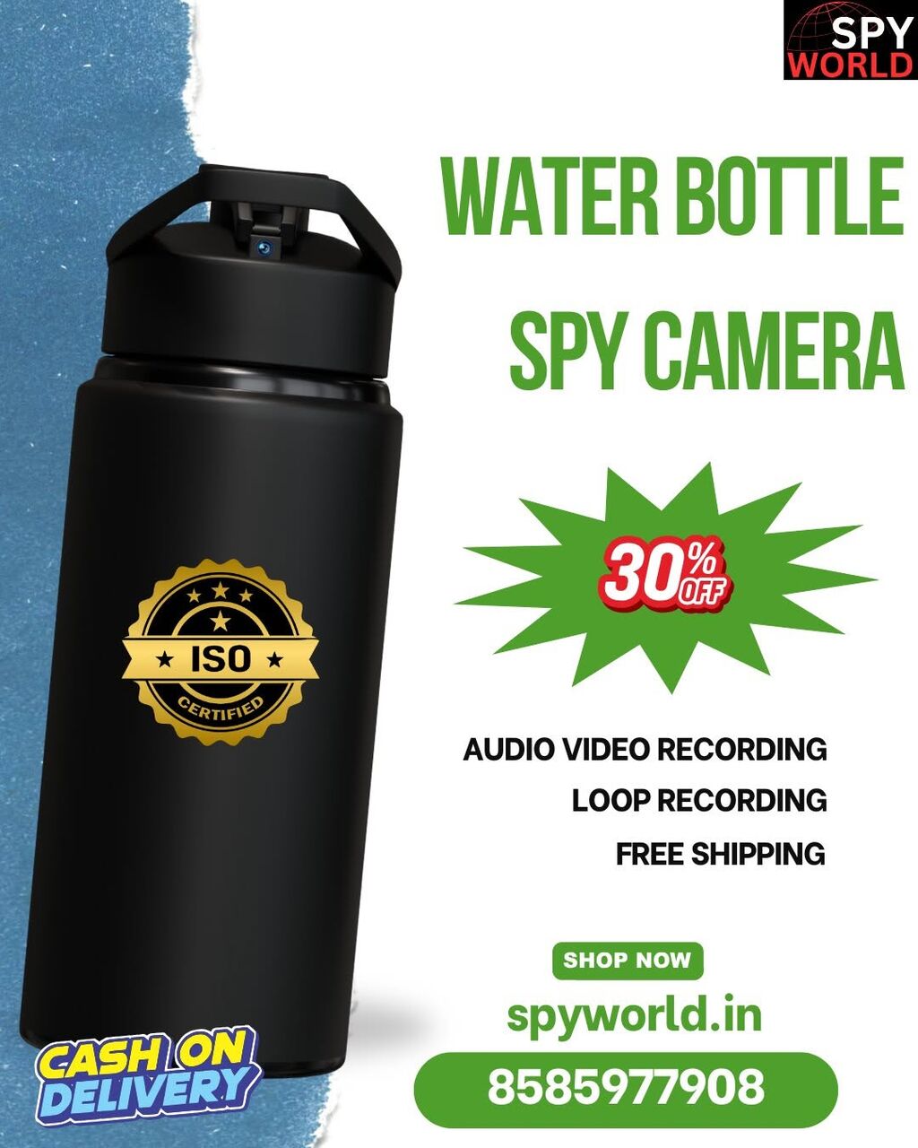 Mumbai, Electronics, INR 7999,  Water Bottle Spy Camera Online In India | Spy World - 8585977908