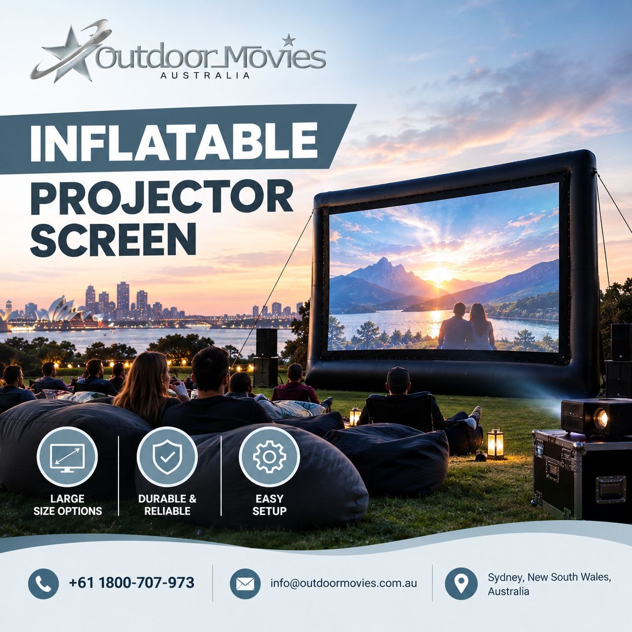 Sydney, Equipment Rental, Inflatable Projector Screen For Outdoor Events In Sydney