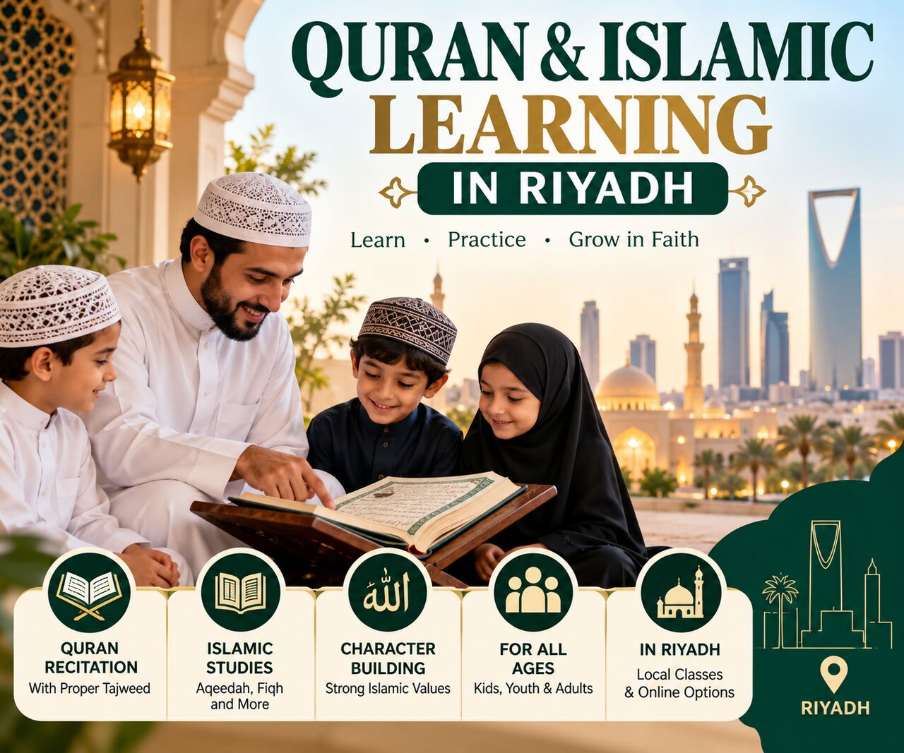 Al Rabwah, Lessons Offered, QURAN & ISLAMIC LEARNING IN RIYADH