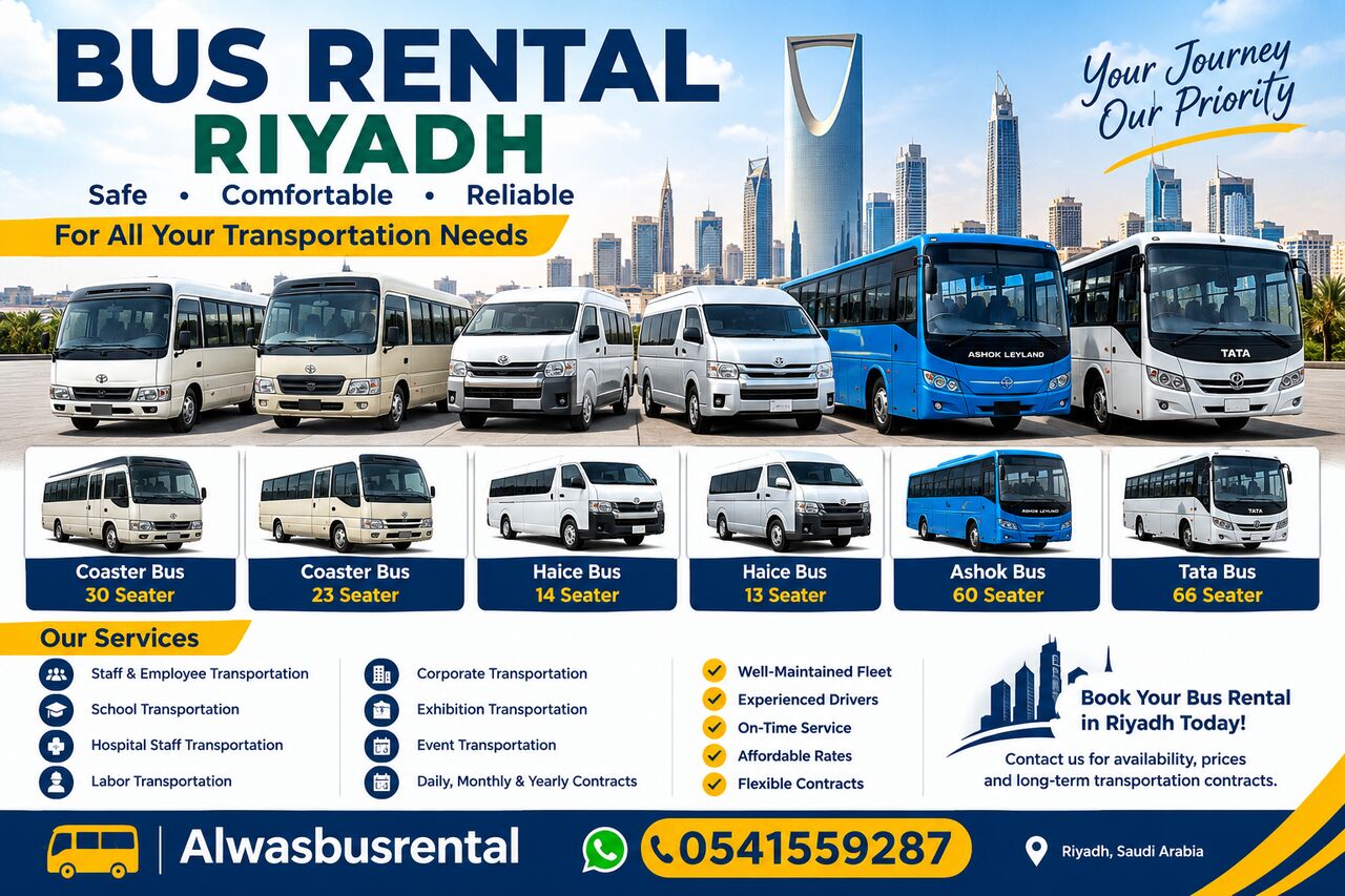 Riyadh, Passenger Transport, 🚌 Bus Rental & Transportation Services  We Provide Reliable, Comfortable, And Professiona