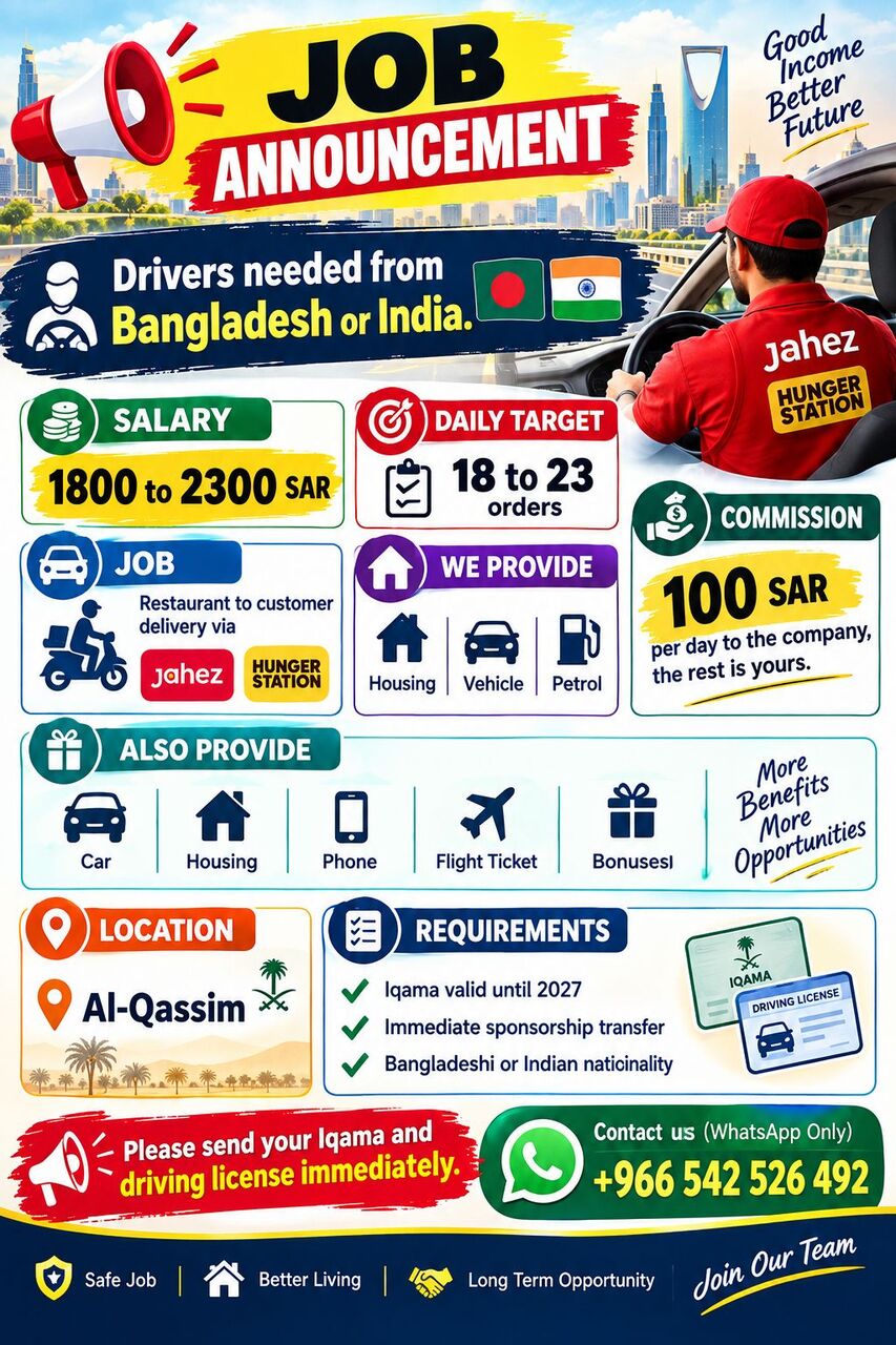 Riyadh, Jobs, Delivery Driver Hunger Station