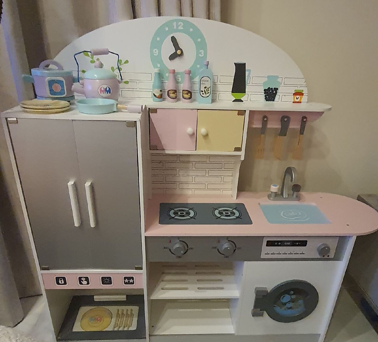 Busaiteen, Toys & Games, BHD 35,  Kids Wooden Kitchen Play Set &ndash; Excellent Condition