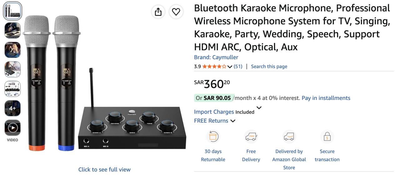 Riyadh, Electronics, SAR 180,  Karaoke Microphone For Sale