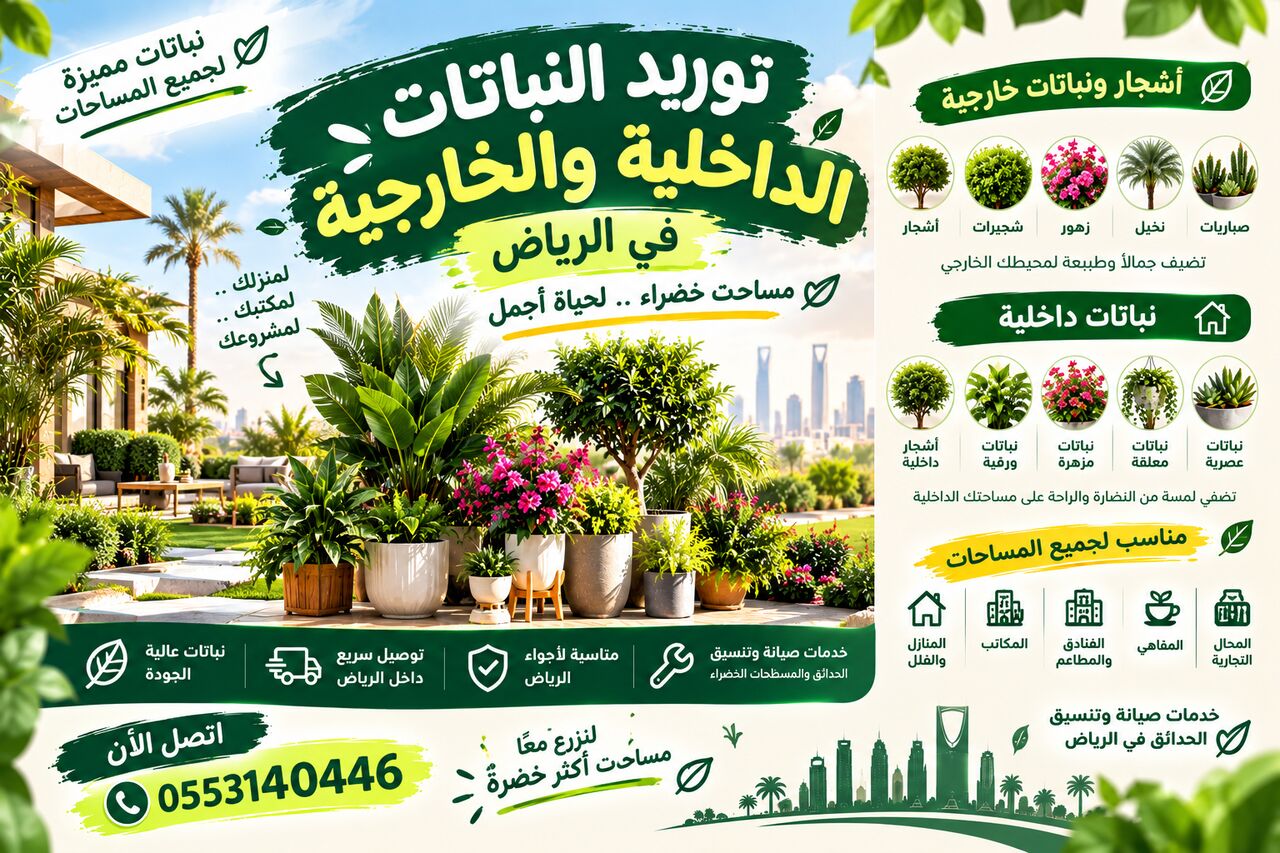 Riyadh, Farm & Garden, SAR 200,  توريد النباتات الداخلية والخارجية في ال