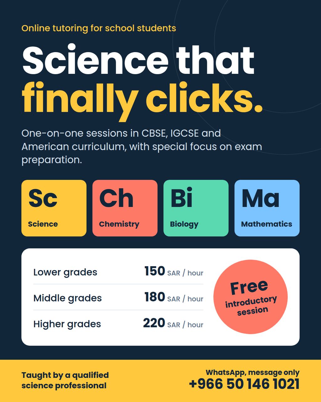 Riyadh, Lessons Offered, Online Science & Math Tutor | CBSE, IGCSE & American Curriculum