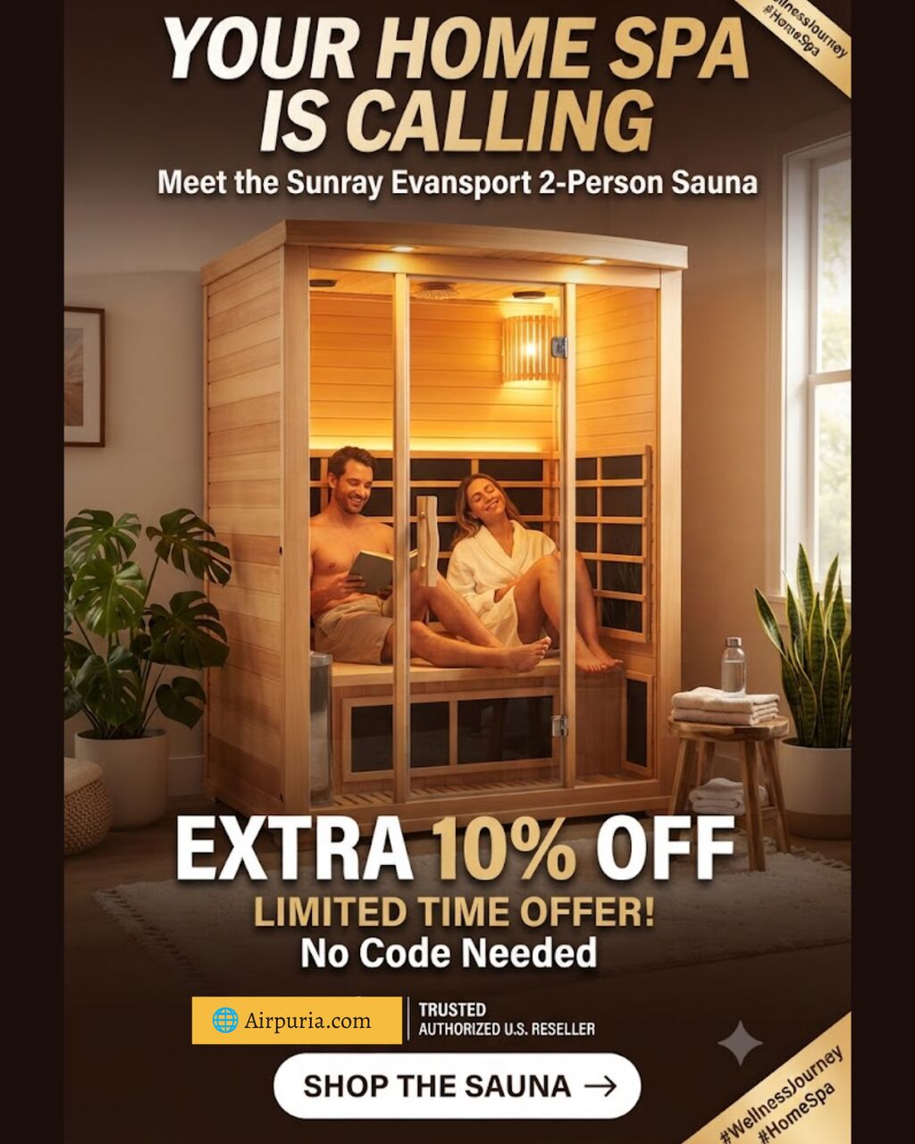 Chicago, Health & Beauty Items, That&rsquo;s Not A Vacation Fantasy&mdash;that&rsquo;s The Sunray Evansport 2-Person Indoor Infrared Sauna (