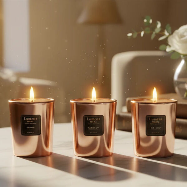 New York, Household Items, USD 66,  Candle Gift Sets | Gift-Ready Rose Gold Votive Trios