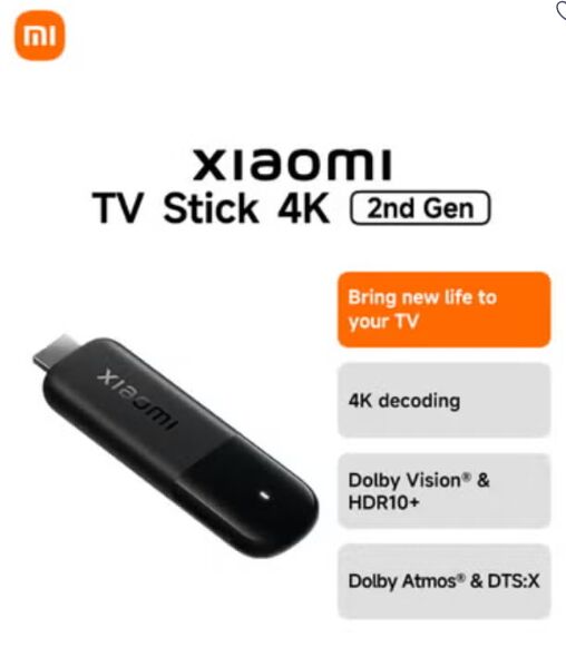 Al Malaz, Electronics, SAR 190,  Xiaomi TV Stick 4K 2nd Gen MDZ-33-AA Black
