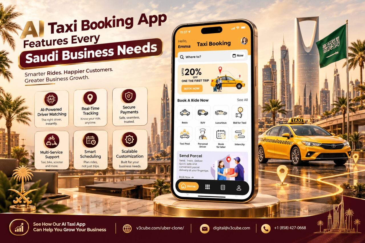 Riyadh, Software Development, AI Taxi Booking App Features Every Saudi Business Needs