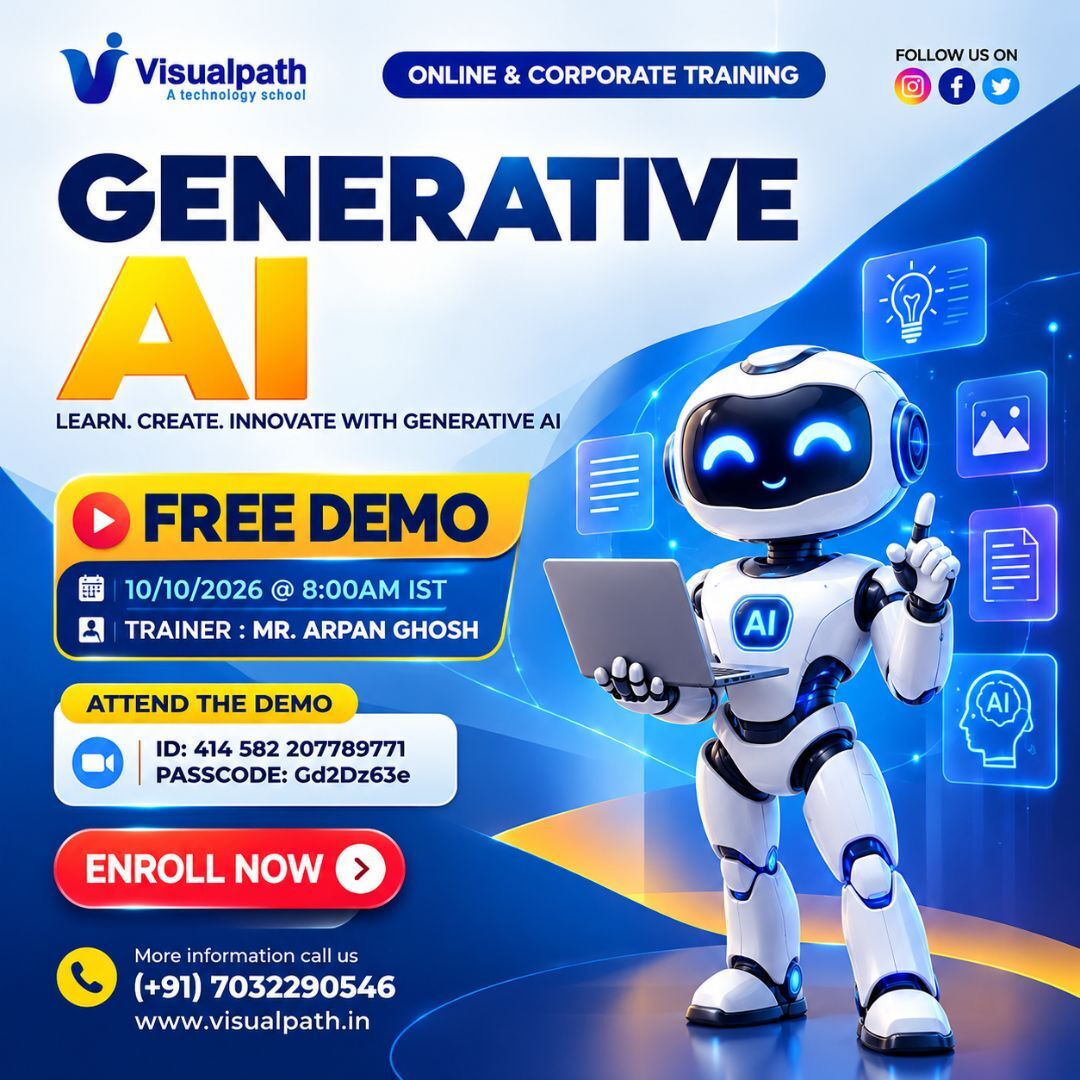 Hyderabad, Lessons Offered, Join Generative AI Online Training Free Demo - October 10th