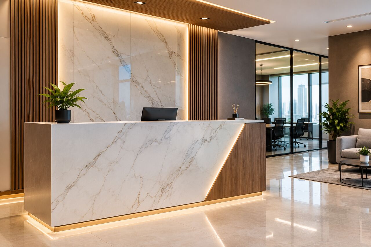 Dubai, Interior Design, Reception Vinyl Wrapping Dubai &ndash; Modernize Your Reception Area