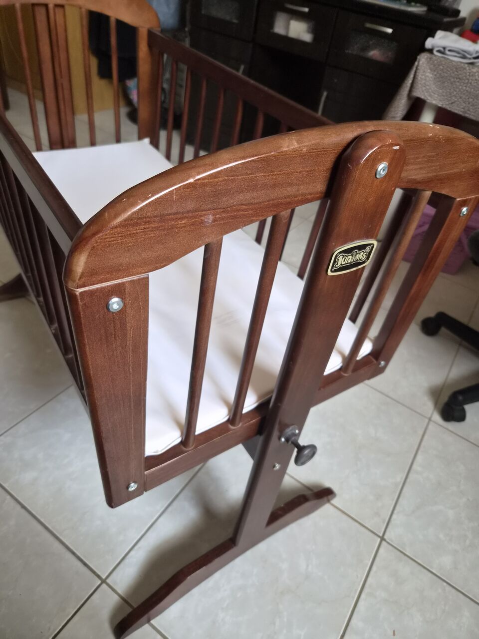 Ghirnatah, Furniture, SAR 165,  Juniors Wooden Baby Cradle With Lockable Rocking Feature