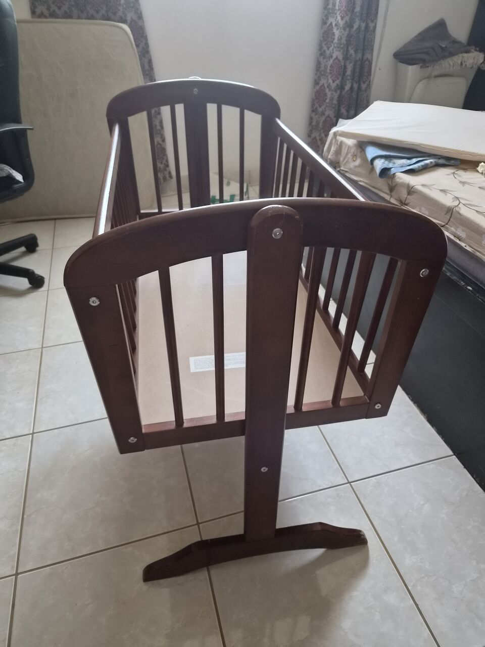 Ghirnatah, Furniture, SAR 165,  Juniors Wooden Baby Cradle With Lockable Rocking Feature